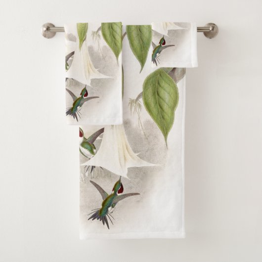 Kolibri-Vogel-Blumen-Bad-Tuch-Set Badhandtuch Set (Insitu)