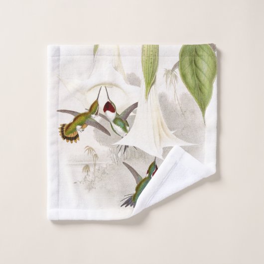 Kolibri-Vogel-Blumen-Bad-Tuch-Set Badhandtuch Set (Waschlappen)
