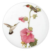 Kolibri-Vogel-Blumen-Blumengarten-Griff Keramikknauf (Vorderseite)