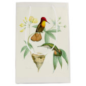 Kolibri-Vogel-Blumen-Blumennest-Geschenk-Tasche Mittlere Geschenktüte (Vorderseite)