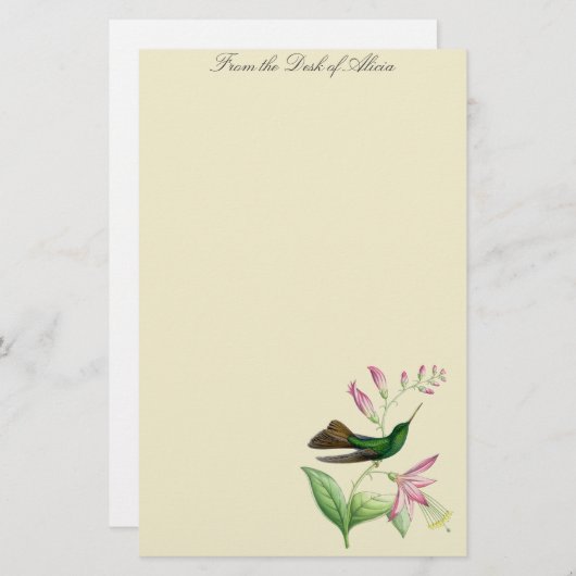 Kolibri-Vogel-Blumen-Blumentier-Tiere Briefpapier (Vorne/Hinten)