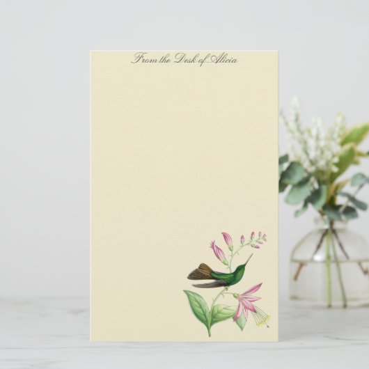 Kolibri-Vogel-Blumen-Blumentier-Tiere Briefpapier