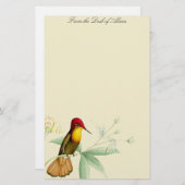 Kolibri-Vogel-Blumen-Blumentier-Tiere Briefpapier (Vorne/Hinten)