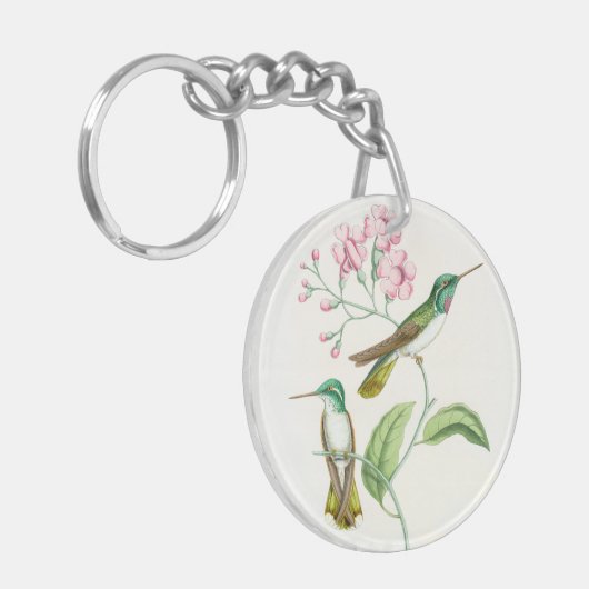 Kolibri-Vogel-Blumen-Blumentier-wild lebende Tiere Schlüsselanhänger (Vorderseite links)