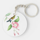 Kolibri-Vogel-Blumen-Blumentier-wild lebende Tiere Schlüsselanhänger (Rückseite)