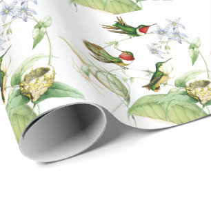 Kolibri-Vogel-Blumen-Blumenverpackungs-Papier Geschenkpapier