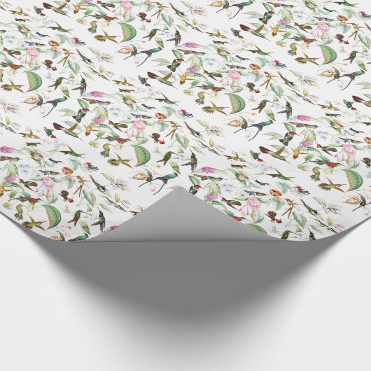 Kolibri-Vogel-Blumen-Blumenverpackungs-Papier Geschenkpapier (Ecke)
