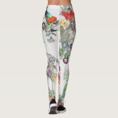 Kolibri-Vogel-Blumen ganz über Druck-Leggings Leggings (Rückseite)