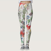 Kolibri-Vogel-Blumen ganz über Druck-Leggings Leggings (Vorderseite)