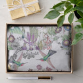 Kolibri-Vogel-Blumen-Garten-Seidenpapier Seidenpapier (Geschenk)