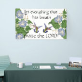 Kolibri-Vogel-Blumen preisen den Lord Christian Banner (Messeveranstaltung)