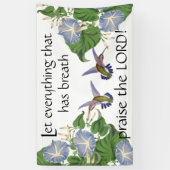 Kolibri-Vogel-Blumen preisen den Lord Christian Banner (Vertikal)