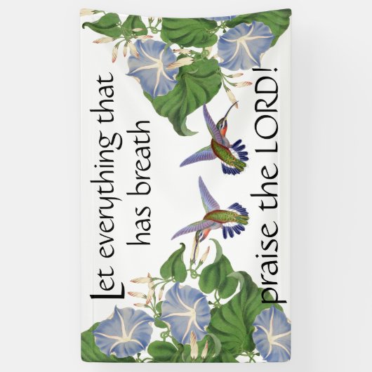 Kolibri-Vogel-Blumen preisen den Lord Christian Banner (Vertikal)