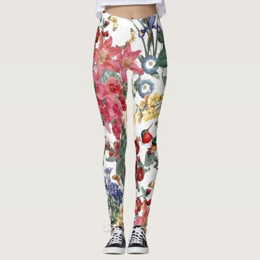 Kolibri-Vogel-Blumen-Schmetterlings-Leggings Leggings (Vorderseite)