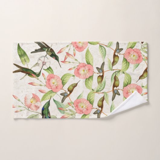 Kolibri-Vogel-Blumen-Tier-Bad-Tuch-Set Badhandtuch Set (Handtuch)