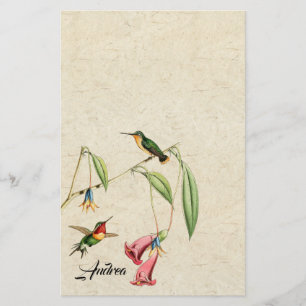 Kolibri-Vogel-Blumen-Tier-Briefpapier Briefpapier