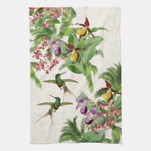 Kolibri-Vogel-Blumen-Tier-Küchen-Tuch Geschirrtuch (Vertikal)