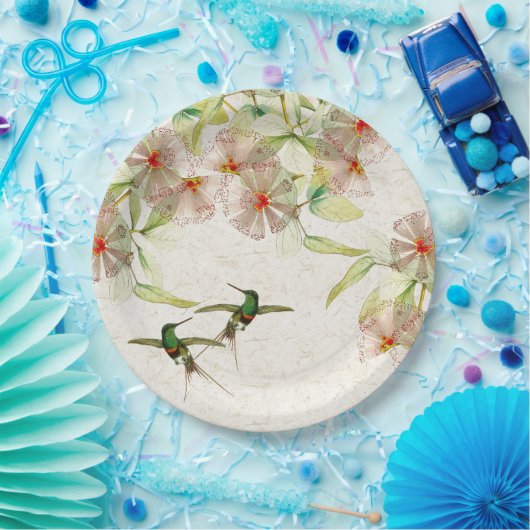 Kolibri-Vogel-Blumen-Tier-PapierTeller Pappteller (Party)