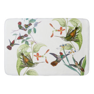 Kolibri-Vogel-Blumen-Tier-Tierbad-Matte Badematte