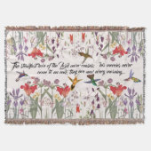 Kolibri-Vogel-BlumenScripturethrow-Decke Decke (Vorderseite)