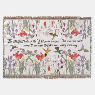 Kolibri-Vogel-BlumenScripturethrow-Decke Decke