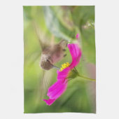 Kolibri-Vogel-Blumentiertier-Blume Handtuch (Vertikal)