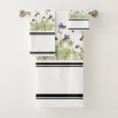 Kolibri-Vogel-Columbine-Blumen-Bad-Tuch-Set Badhandtuch Set (Insitu)