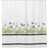 Kolibri-Vogel-Columbine-Blumen-Duschvorhang Duschvorhang (Vorderseite)