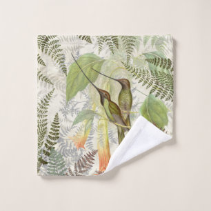 Kolibri-Vogel-Farn-Blumen-Wäsche-Stoff Waschlappen