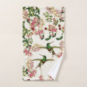 Kolibri-Vogel-Geißblatt-Blumen-Bad-Tuch-Set Badhandtuch Set (Handtuch)