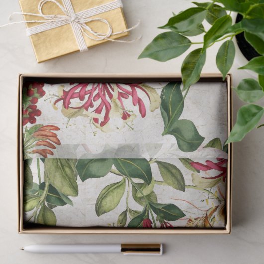 Kolibri-Vogel-Geißblatt-Blumen-Seidenpapier Seidenpapier (Geschenk)