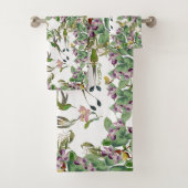 Kolibri-Vogel-Orchideen-Blumen-Bad-Tuch-Set Badhandtuch Set (Insitu)