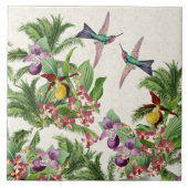 Kolibri-Vogel-Orchideen-Blumen-Keramik-Fliese Fliese (Vorderseite)