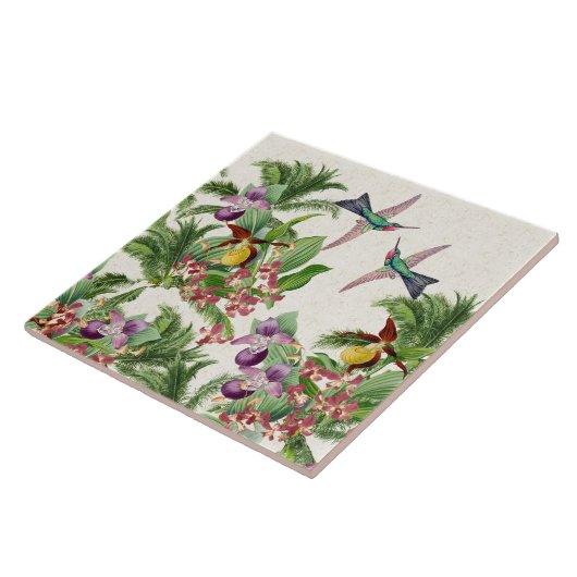 Kolibri-Vogel-Orchideen-Blumen-Keramik-Fliese Fliese (Seite)