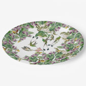 Kolibri-Vogel-Orchideen-Blumen-Papierplatte Pappteller (Schrägansicht)