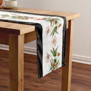 Kolibri-Vogel-Orchideen-Blumen-Tabellen-Läufer Mittelgroßer Tischläufer