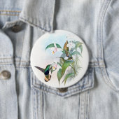 Kolibri-Vogel-Orchideen-Blumen-Tier-Knopf Button (Beispiel)