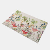 Kolibri-Vogel-rote Lilien-Blumen-Fußmatte Fußmatte (Schrägansicht)