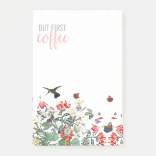 Kolibri Vogel Schmetterling Blumen Kaffee Notizen