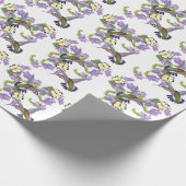 Kolibri-Vogel-Schmetterlings-Blumen mit Blumen Geschenkpapier (Ecke)