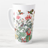 Kolibri-Vogel-Schmetterlings-Garten-Blume Latte Milchtasse (Linke Ecke)