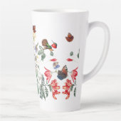 Kolibri-Vogel-Schmetterlings-Garten-Blume Latte Milchtasse (Rechts)