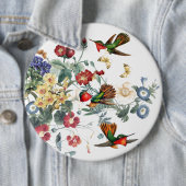 Kolibri-Vogel-Schmetterlings-Garten-Blumen-Knopf Button (Beispiel)