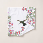 Kolibri-Vogel-süße Erbsen-Blumen-Bad-Tuch-Set Badhandtuch Set (Waschlappen)