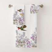 Kolibri-Vogel-süße Erbsen-Blumen-Bad-Tücher Badhandtuch Set (Insitu)
