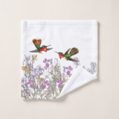 Kolibri-Vogel-süße Erbsen-Blumen-Bad-Tücher Badhandtuch Set (Waschlappen)