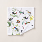 Kolibri-Vogel-Tier-Blumen-Bad-Tuch-Set Badhandtuch Set (Waschlappen)