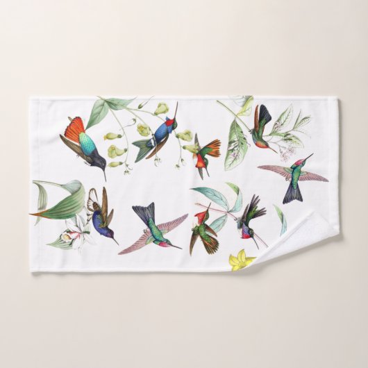 Kolibri-Vogel-Tier-Blumen-Bad-Tuch-Set Badhandtuch Set (Handtuch)