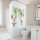 Kolibri-Vogel-Tier-Blumen-Blumengarten Duschvorhang (Beispiel)