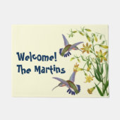 Kolibri-Vogel-Tier-Blumen-Blumengarten Fußmatte (Vorderseite)